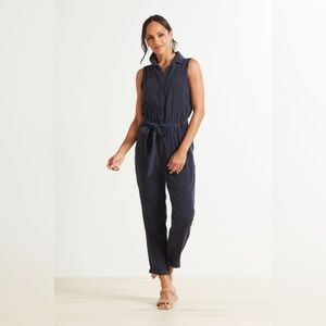 Cloth & Stone Sleeveless Belted Jumpsuit
